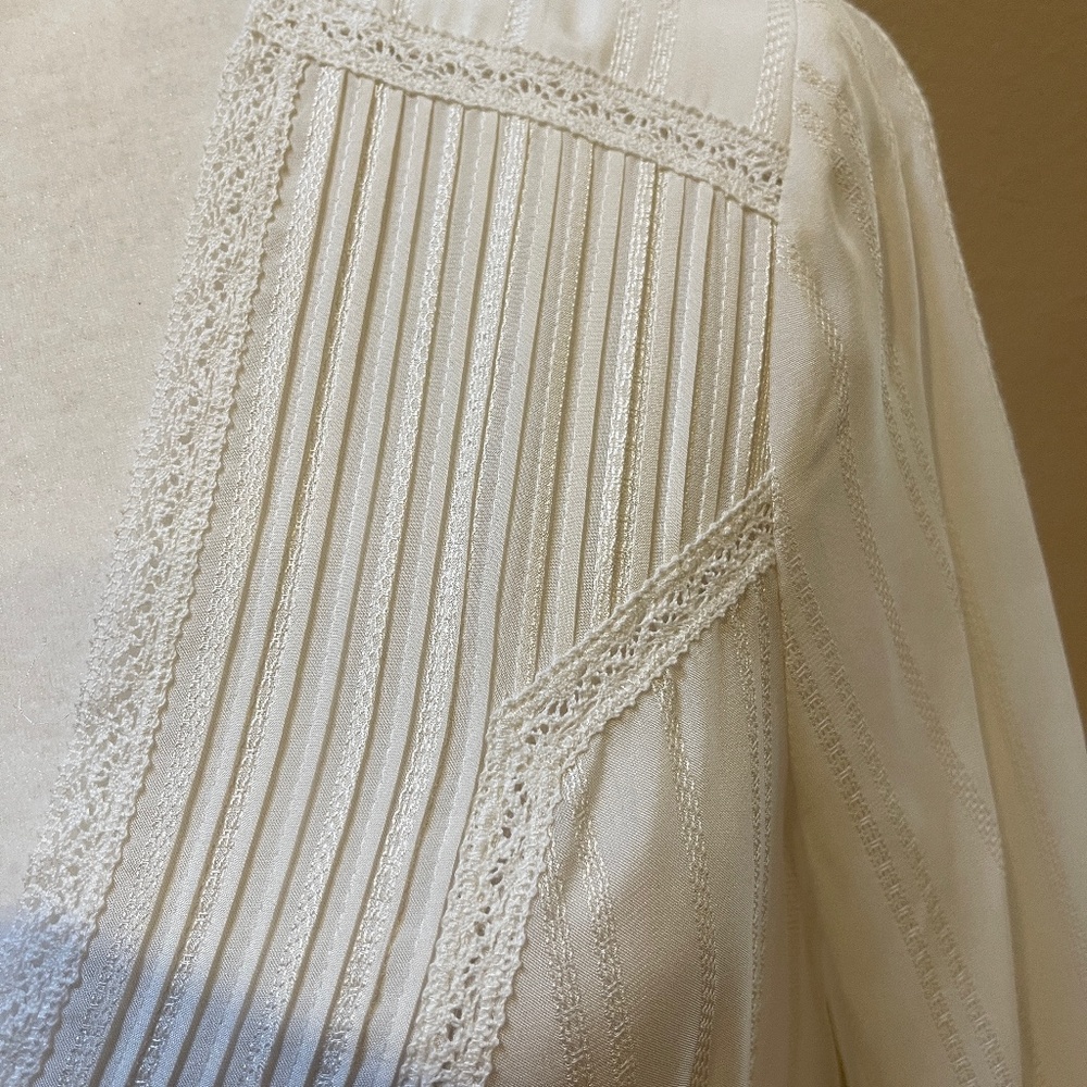 Veronica Beard Ivory Silk Peplum Drawstring Blouse NWOT! Size 2 - Picture 10 of 16